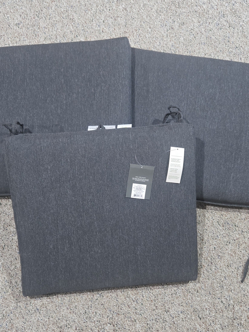 3 - Outdoor Seat Cushion DuraSeason Fabric Charcoal - Threshold